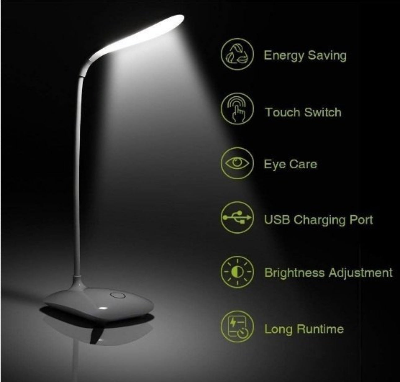 Rechargeable LED Desk Lamp with Touch Control & Dimming
