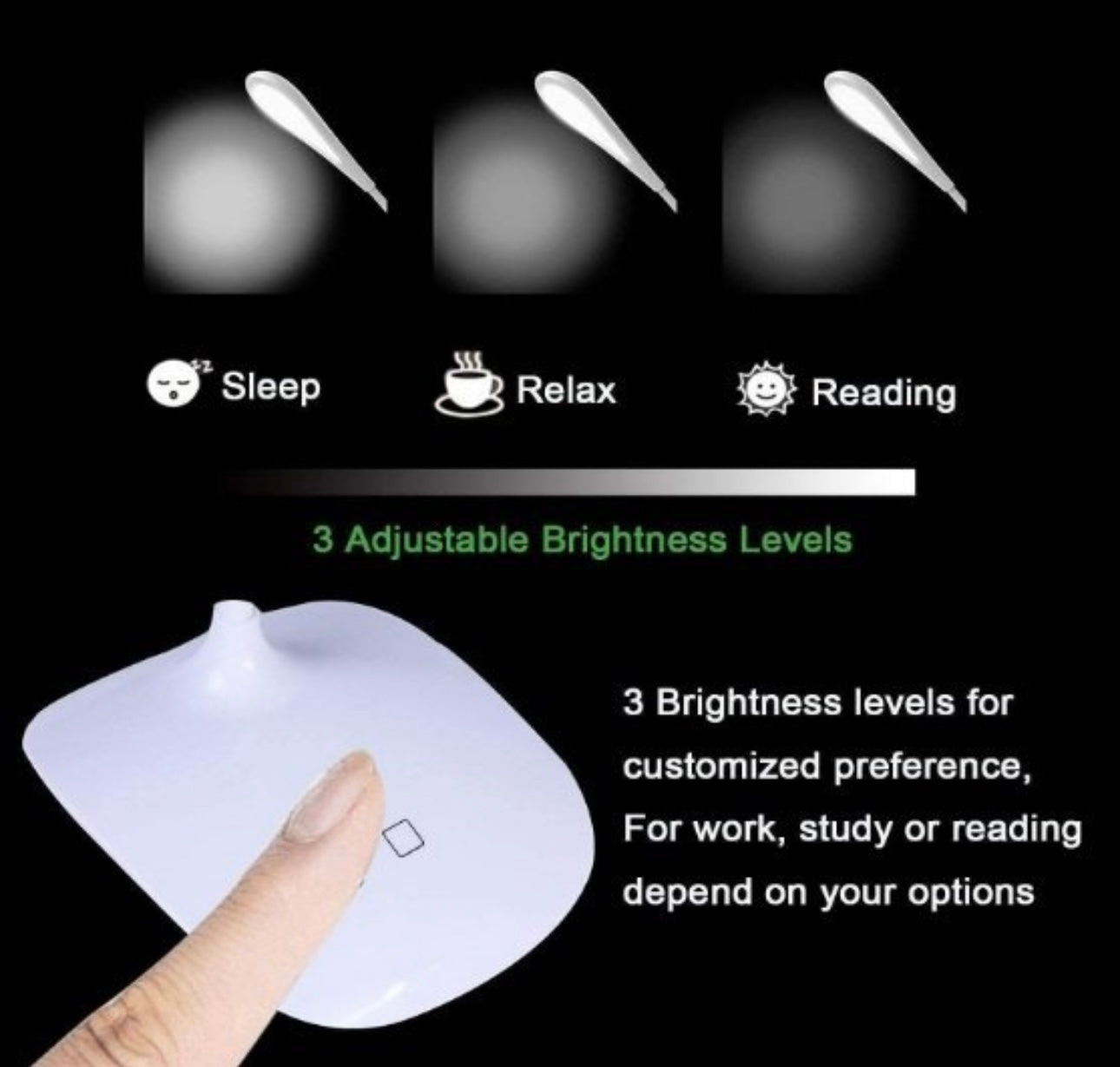 Rechargeable LED Desk Lamp with Touch Control & Dimming