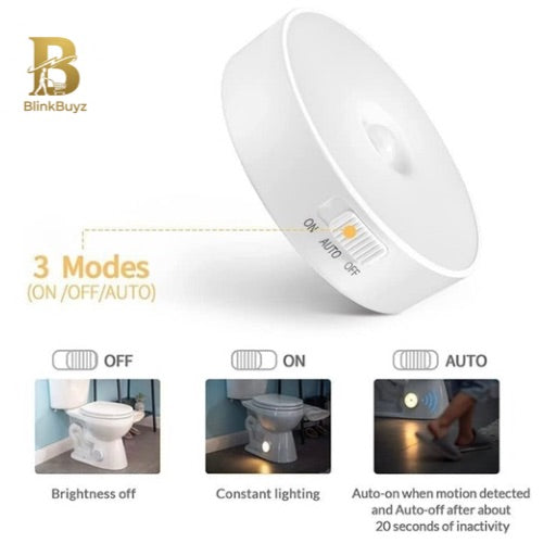Smart Motion Sensor LED Night Lamp – Rechargeable & Wall Mount | Auto ON/OFF