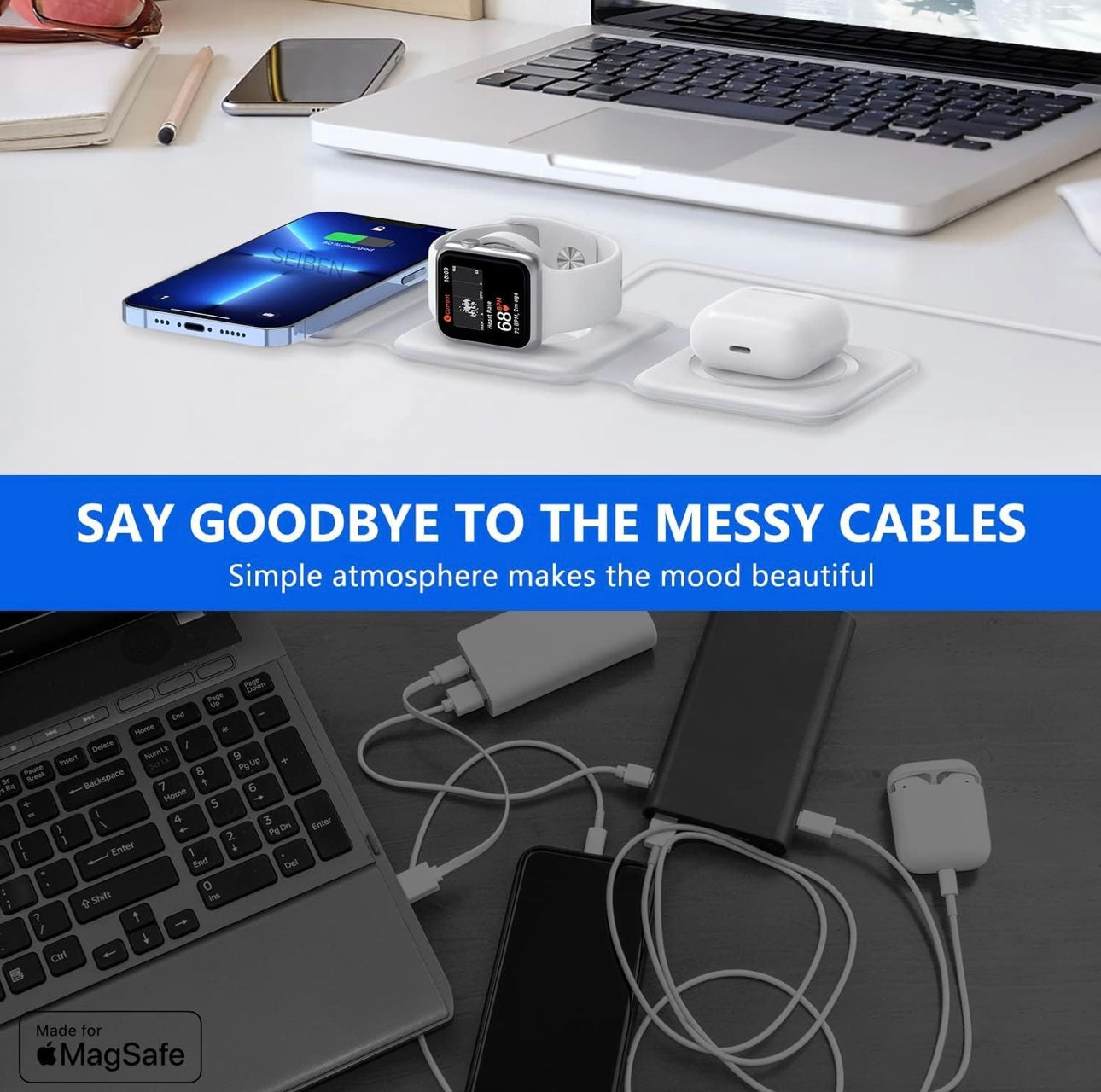 3 IN ONE FOLDABLE WIRELESS CHARGER