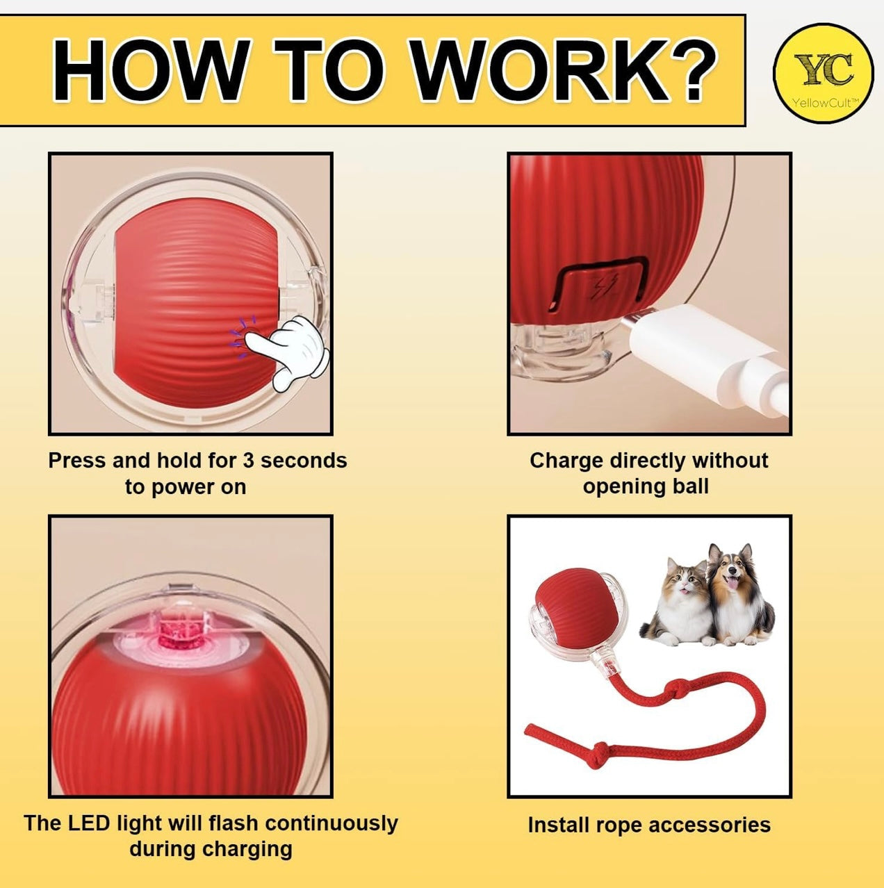 Pet Dancing Ball ā Automatic Rolling Pet Toy for Cats & Dogs
