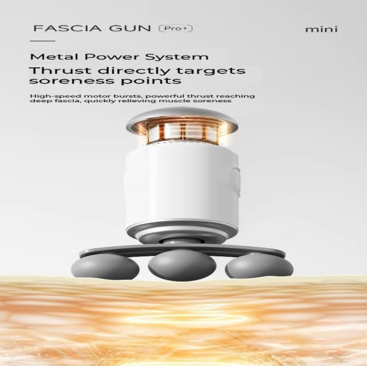 Fascia Massage Gun – Deep Tissue Percussion Massager with 4 Heads & Adjustable Speed