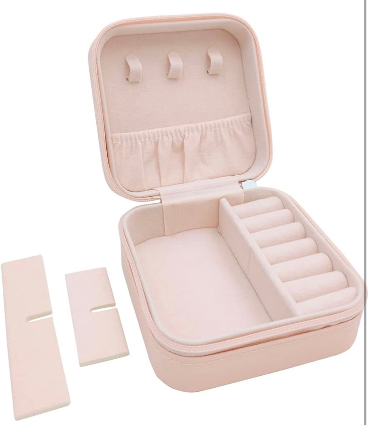Mini Jewelry Box – Portable Travel Jewelry Organizer with Zipper, Faux Velvet Lining, Storage for Rings, Earrings, Necklaces & Bracelets