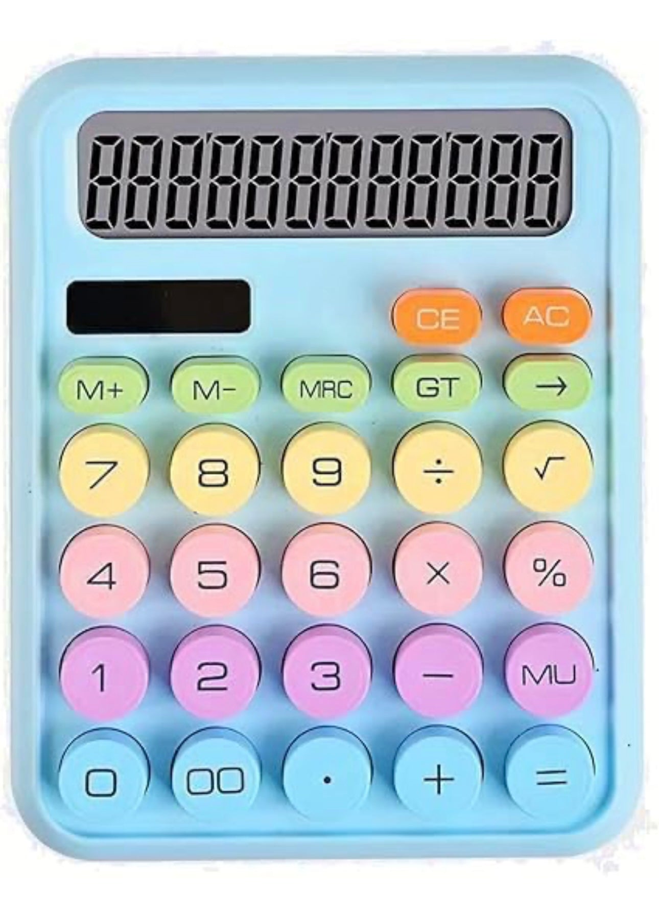 Colorful Candy Electronic Calculator ā 12 Digits LCD Display, Big Buttons, Cute Bubble Design
