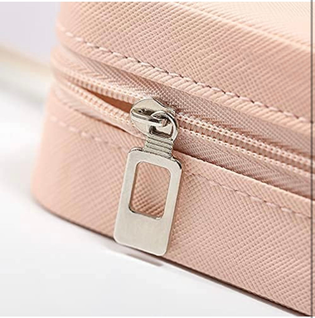 Mini Jewelry Box – Portable Travel Jewelry Organizer with Zipper, Faux Velvet Lining, Storage for Rings, Earrings, Necklaces & Bracelets