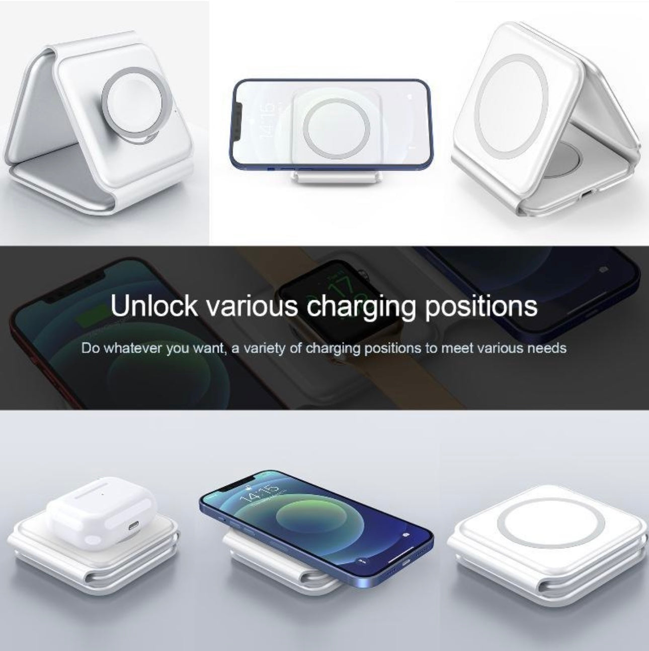 3 IN ONE FOLDABLE WIRELESS CHARGER