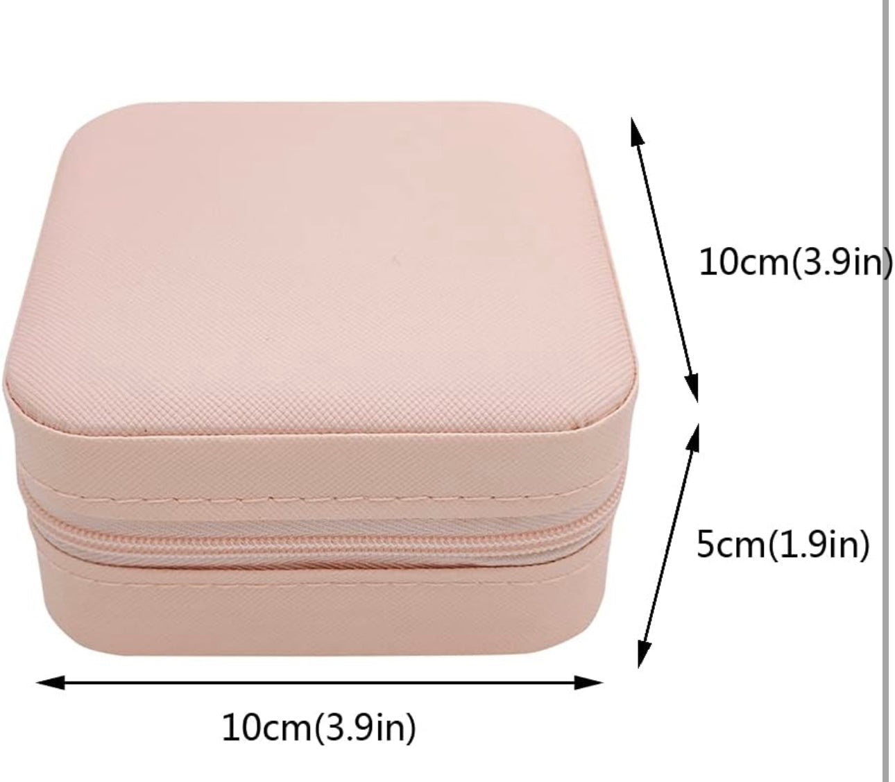 Mini Jewelry Box – Portable Travel Jewelry Organizer with Zipper, Faux Velvet Lining, Storage for Rings, Earrings, Necklaces & Bracelets