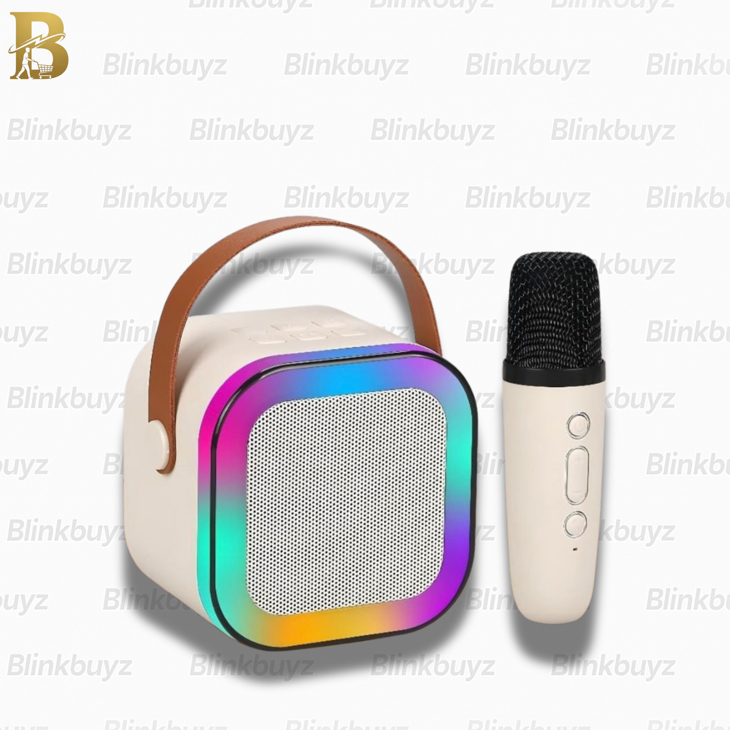 Rainbow LED Wireless Karaoke Speaker with Mic | 5 Voice Effects | Bluetooth 5.3 | Portable RGB Soundbox