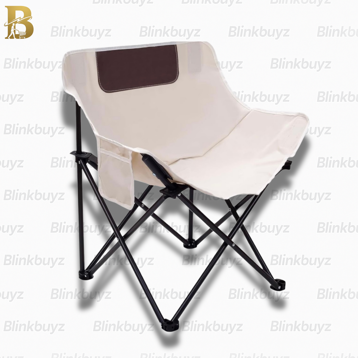 Compact Camping Chair – Portable Folding Moon Chair with Carry Bag, Lightweight & Durable for Outdoor Travel, Picnic, Hiking, Beach, Fishing (Supports 150kg)