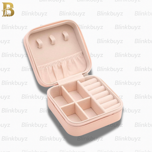 Mini Jewelry Box – Portable Travel Jewelry Organizer with Zipper, Faux Velvet Lining, Storage for Rings, Earrings, Necklaces & Bracelets