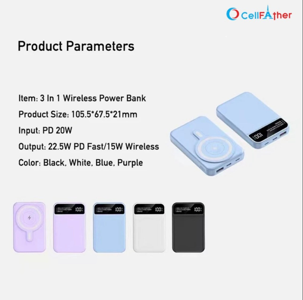 3-in-1 Wireless MagSafe Power Bank for iPhone, Apple Watch & AirPods