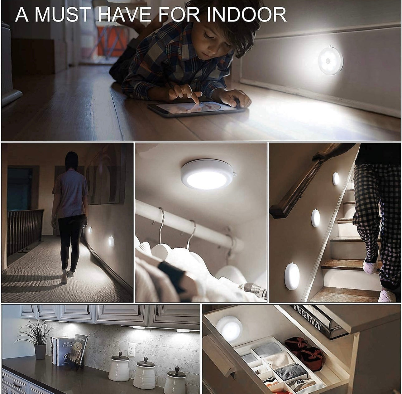 Smart Motion Sensor LED Night Lamp – Rechargeable & Wall Mount | Auto ON/OFF