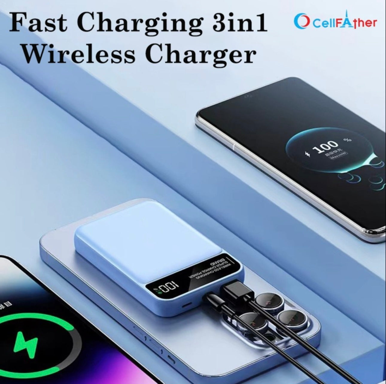 3-in-1 Wireless MagSafe Power Bank for iPhone, Apple Watch & AirPods