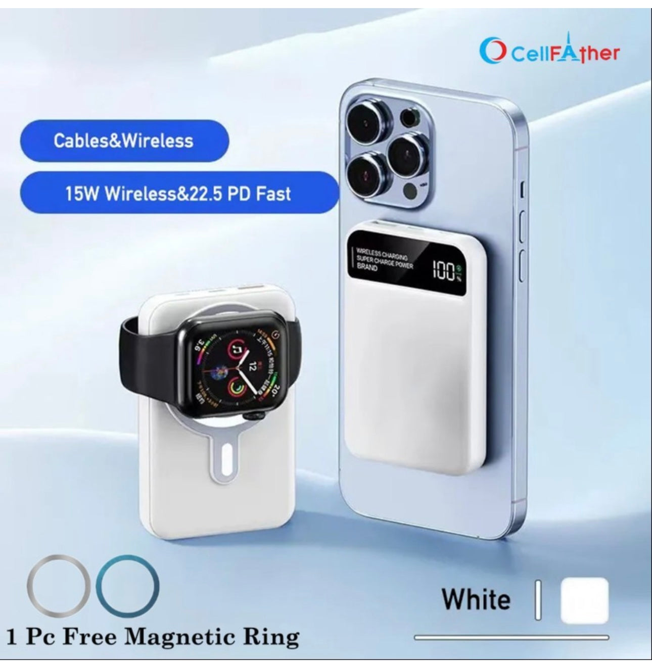 3-in-1 Wireless MagSafe Power Bank for iPhone, Apple Watch & AirPods