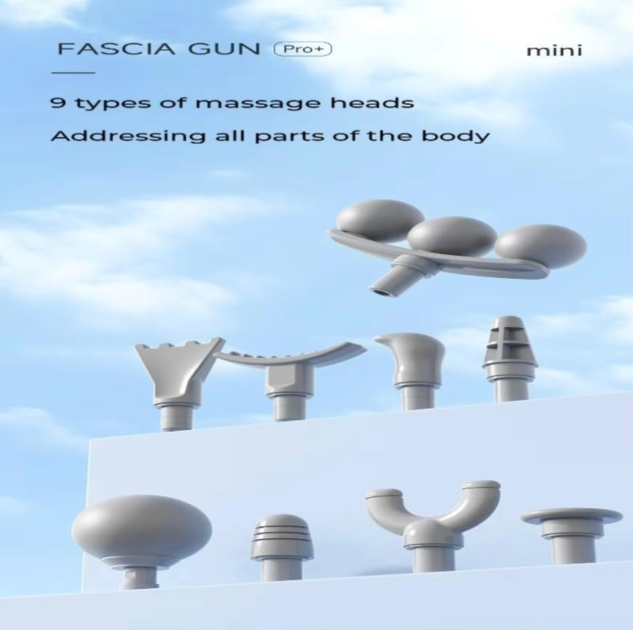 Fascia Massage Gun – Deep Tissue Percussion Massager with 4 Heads & Adjustable Speed