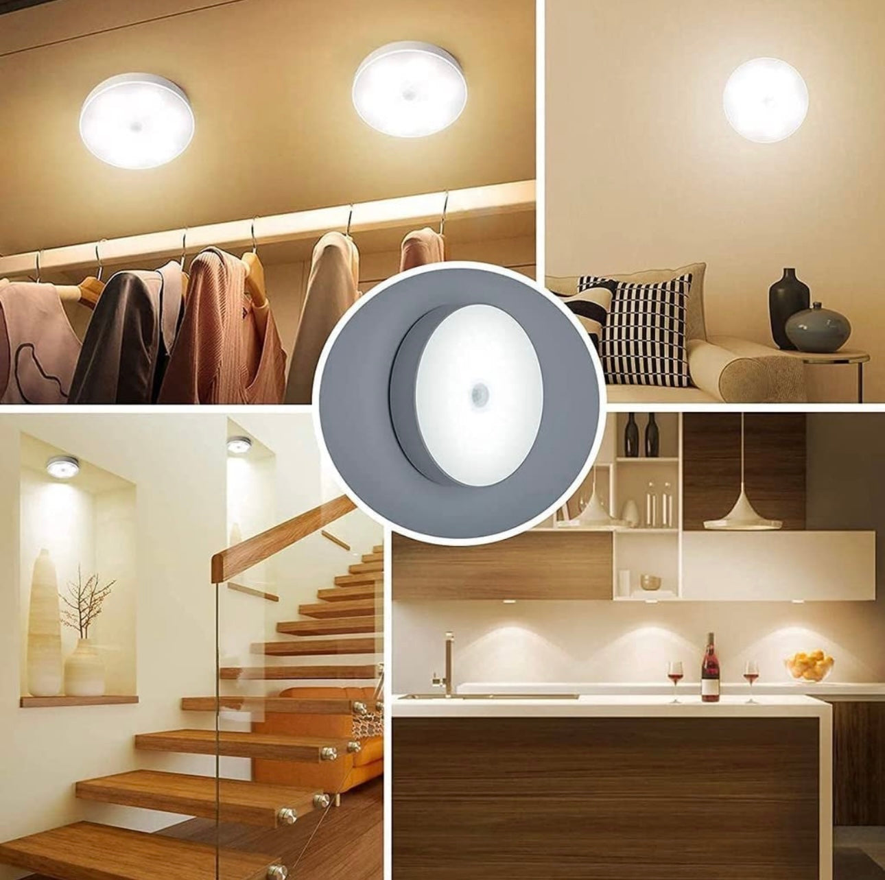 Smart Motion Sensor LED Night Lamp – Rechargeable & Wall Mount | Auto ON/OFF