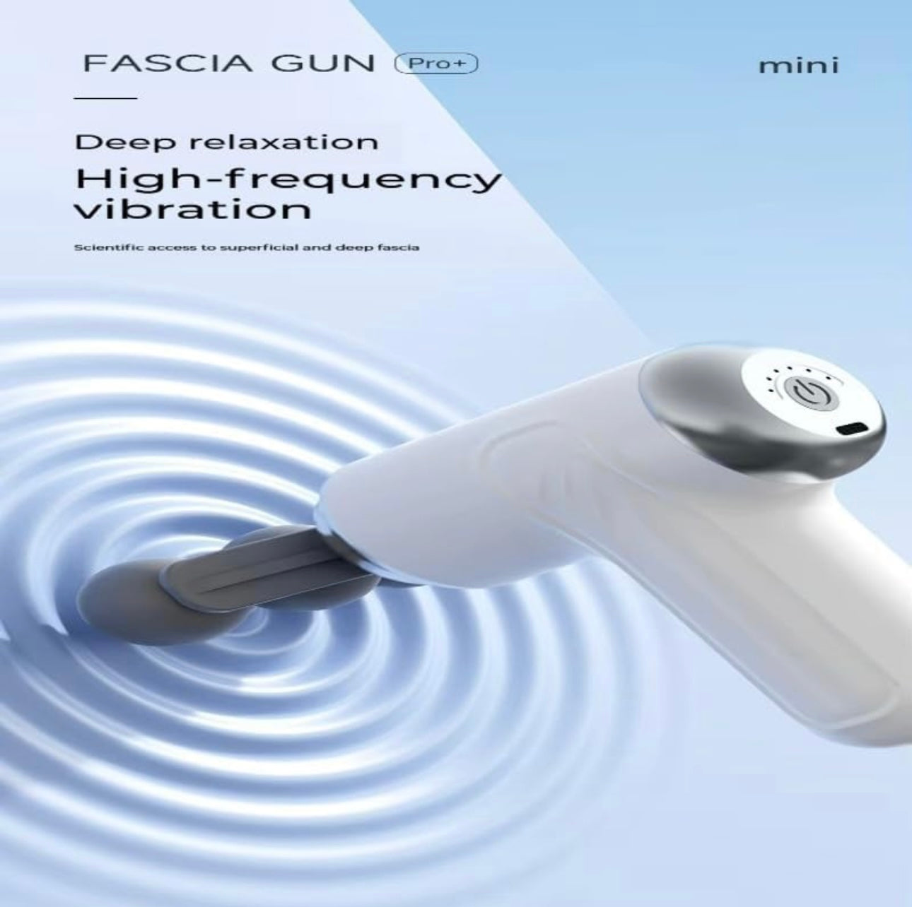 Fascia Massage Gun – Deep Tissue Percussion Massager with 4 Heads & Adjustable Speed