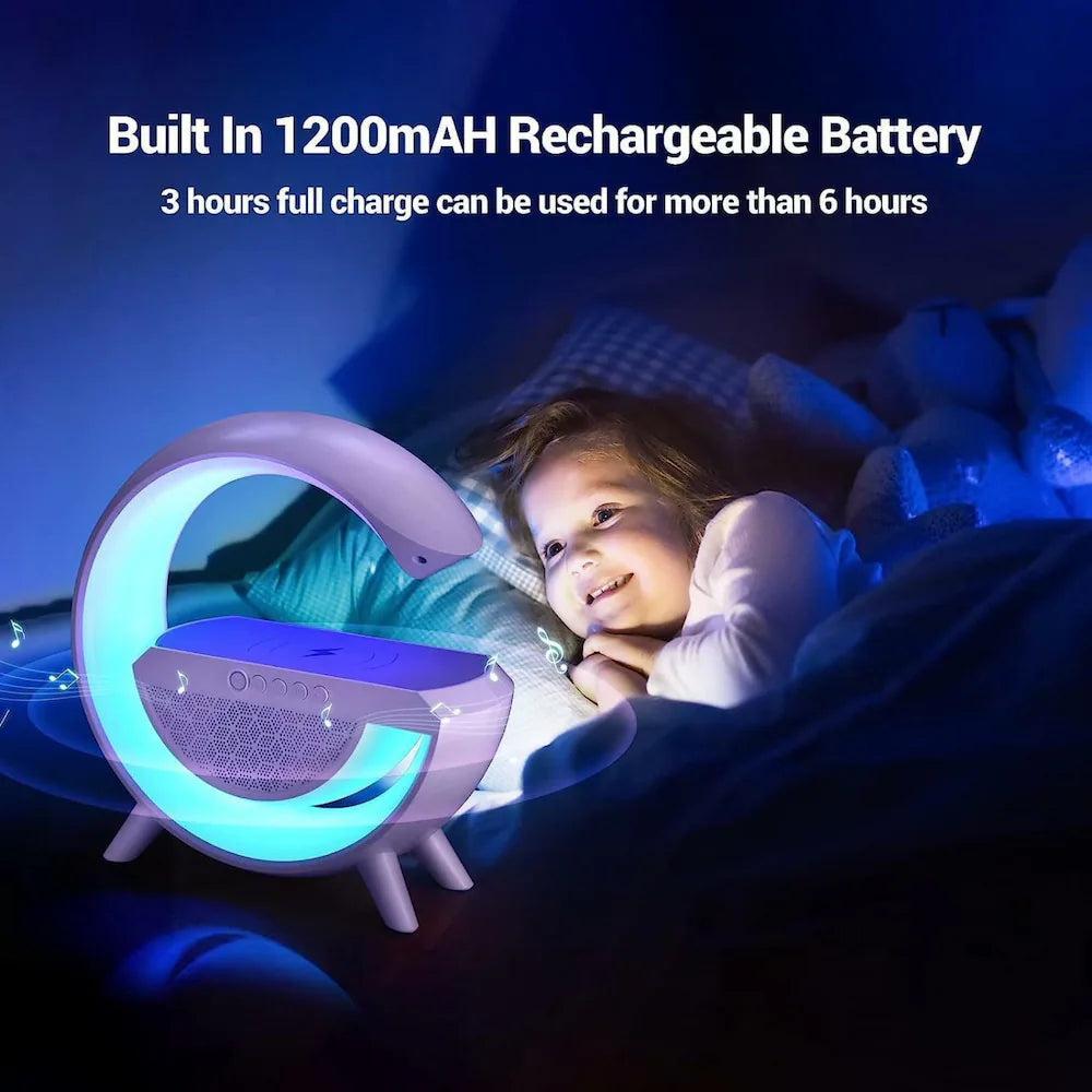 BT-3401 LED Wireless Charging Bluetooth Speaker with Digital Clock & Ambient Light