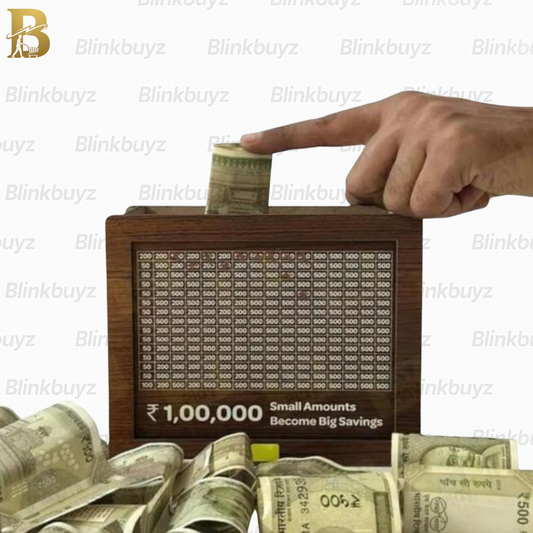 Wooden ₹1,00,000 Money Saving Bank | Note Organizer with Pre-Cut Slots