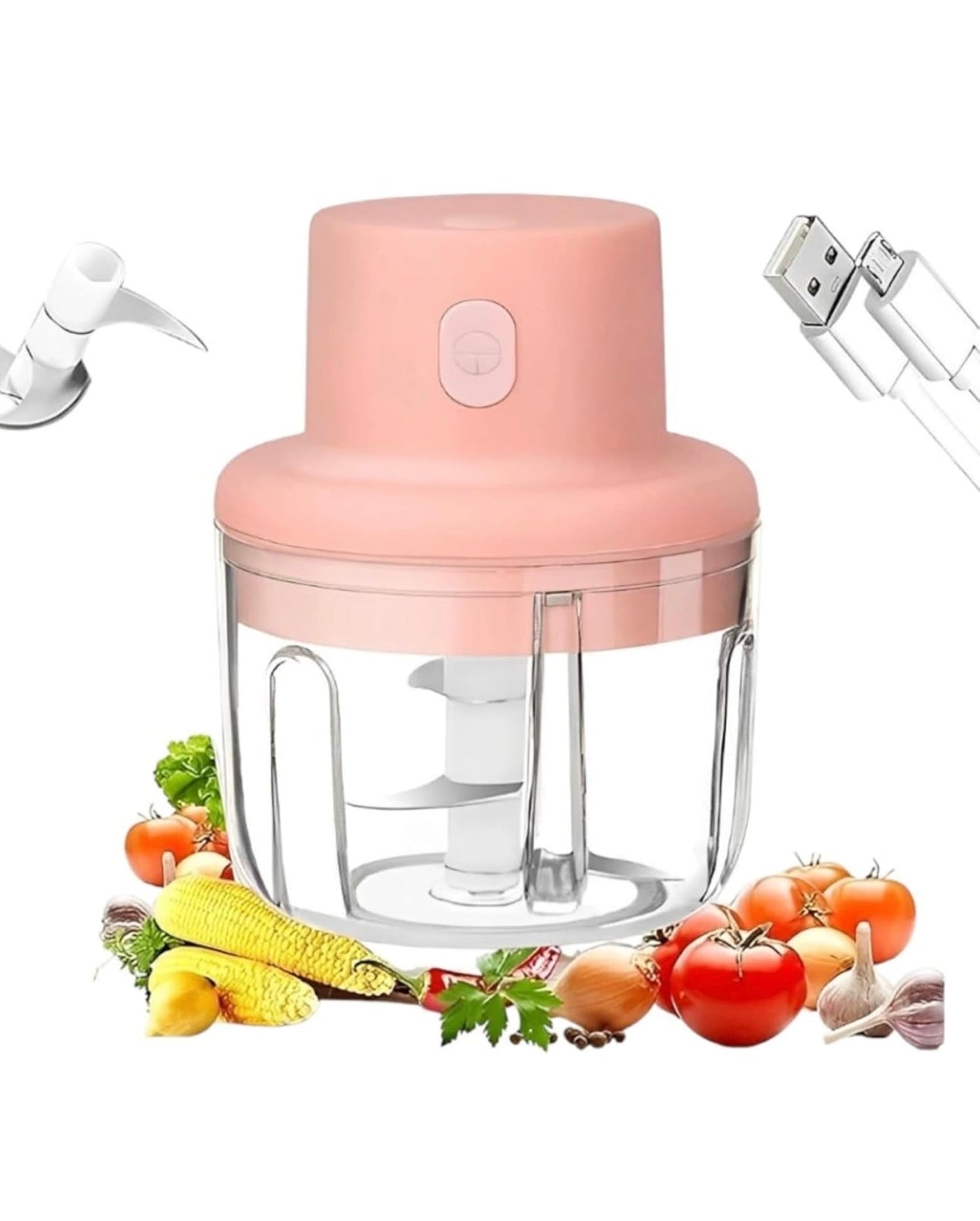 Portable Mini Electric Garlic Chopper | USB Rechargeable | Quick Veg Cutter for Kitchen