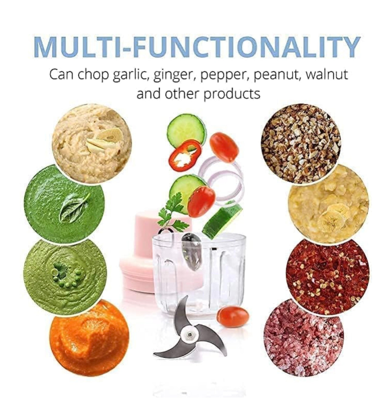 Portable Mini Electric Garlic Chopper | USB Rechargeable | Quick Veg Cutter for Kitchen